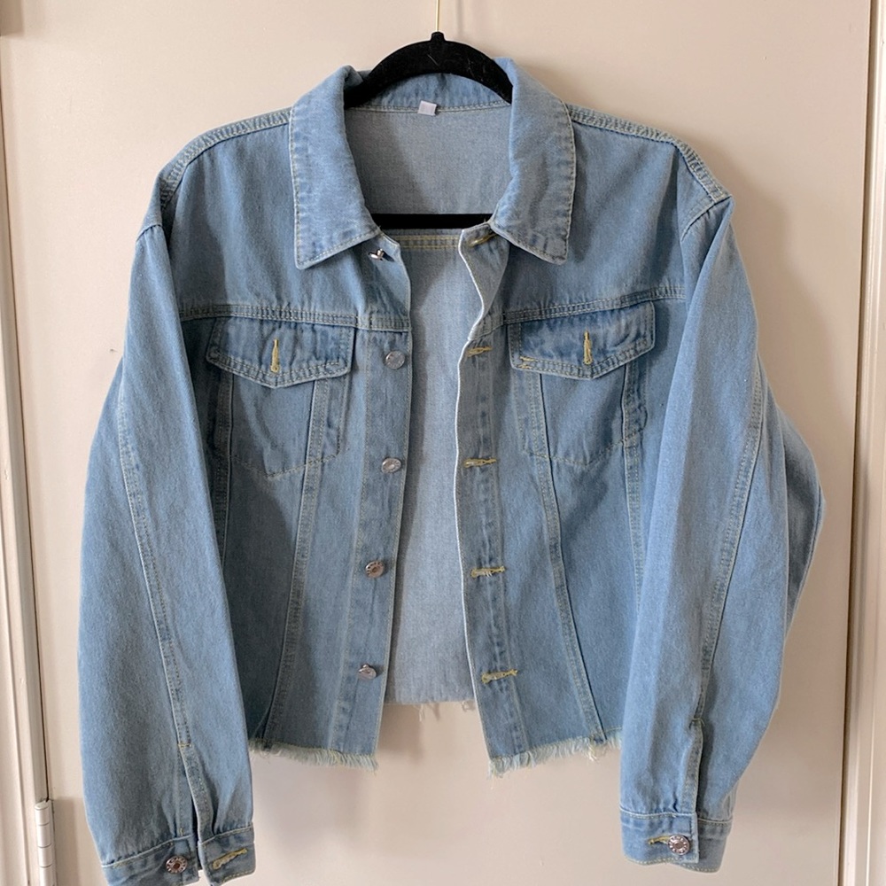 Temu light blue denim jacket